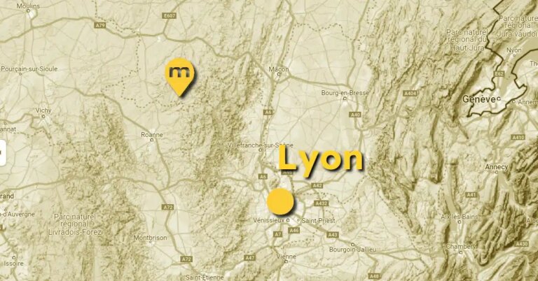 Carte de situation de Maiz'in Bourgogne Sud, à 1 h 30 de Lyon